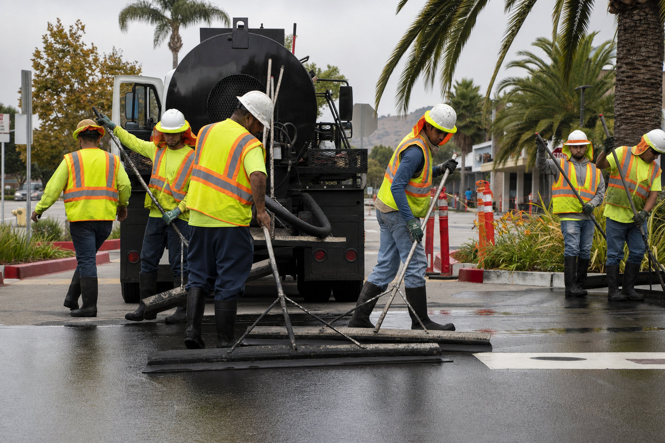 Commercial asphalt paving