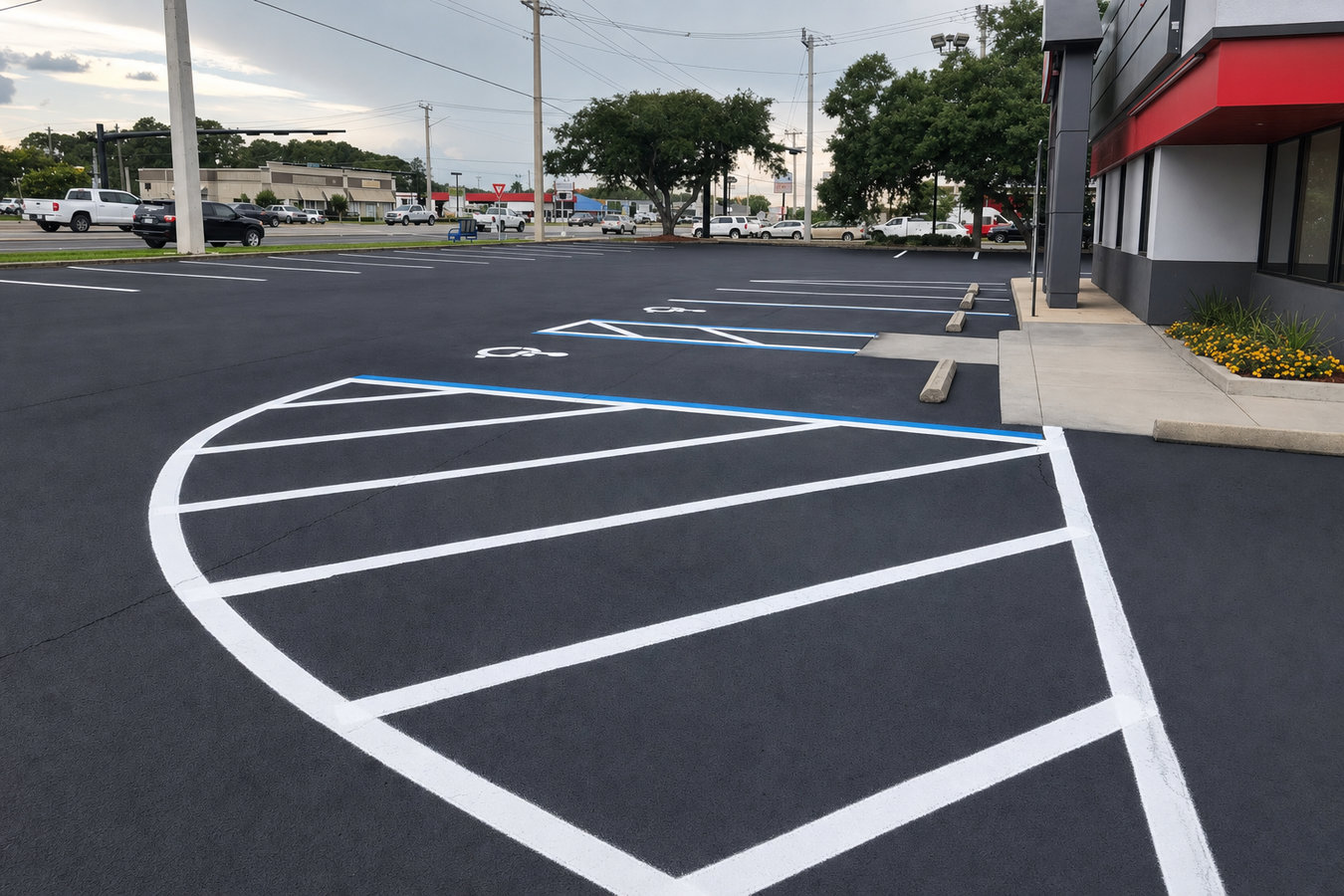 Parking lot paving